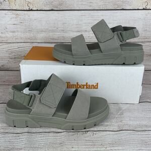 Timberland Greyfield Womens Sz 9.5 2 Strap Sandals Light Taupe Suede
